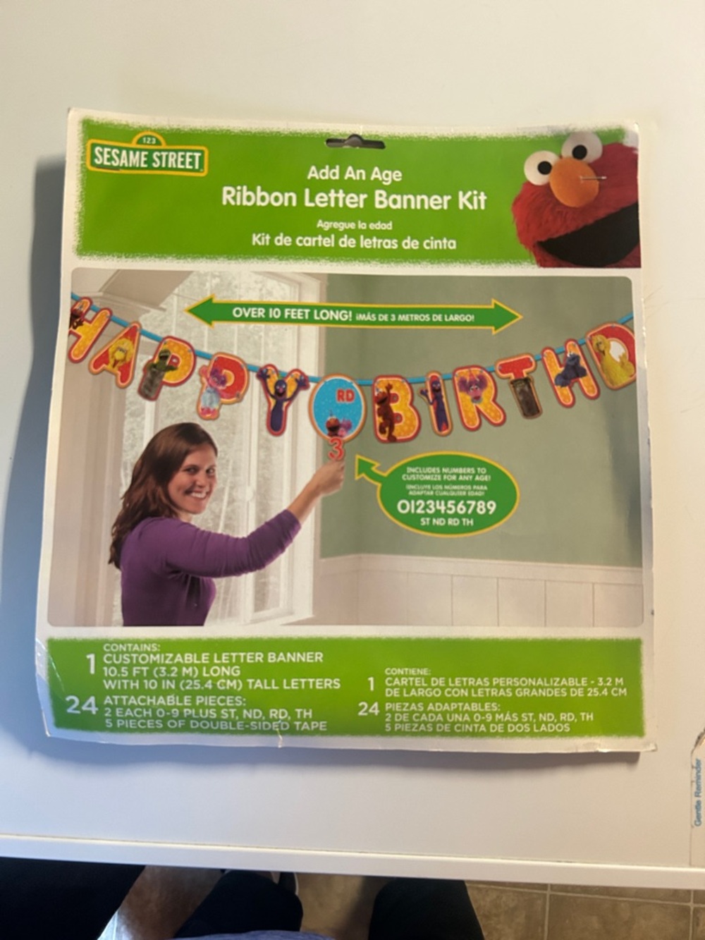 Sesame Street Elmo Ribbon Letter Banner Kit - Green and Multicolor